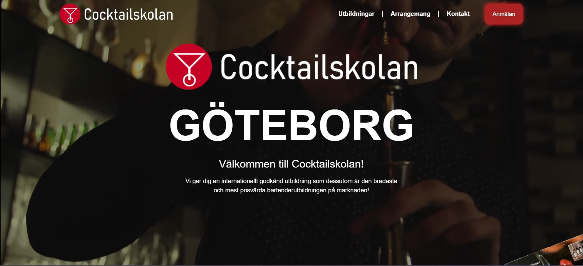 Bild på Cocktailskolans Hero Sektion